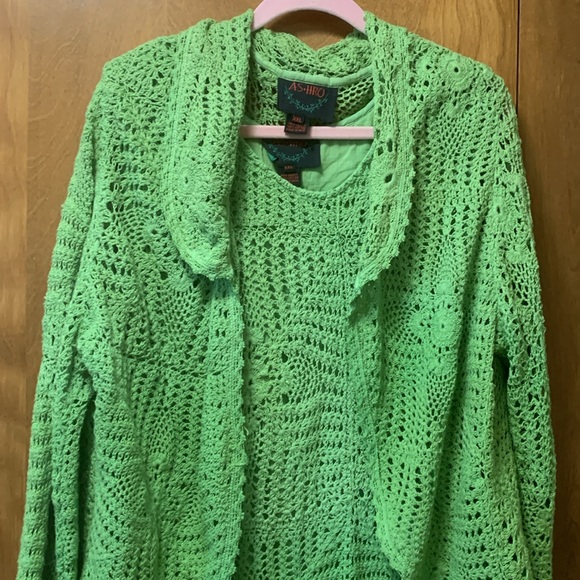 AS-HRO CROCHET DRESS AND JACKET HIGH LOW HEM XXL - Picture 5 of 8